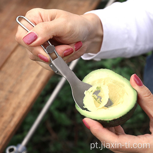 Spork Spork e colher dobrável de titânio para caminhadas